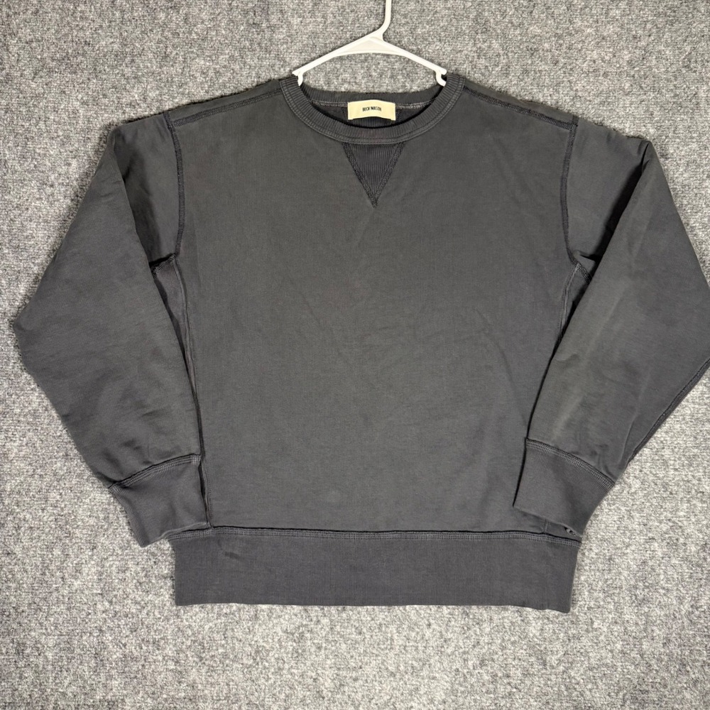 Buck Mason Interloop Sweatshirt Mens Large Gray Cotton Crewneck Pullover